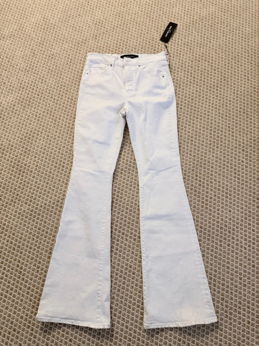 Veronica Beard Beverly Skinny White Flare Jeans